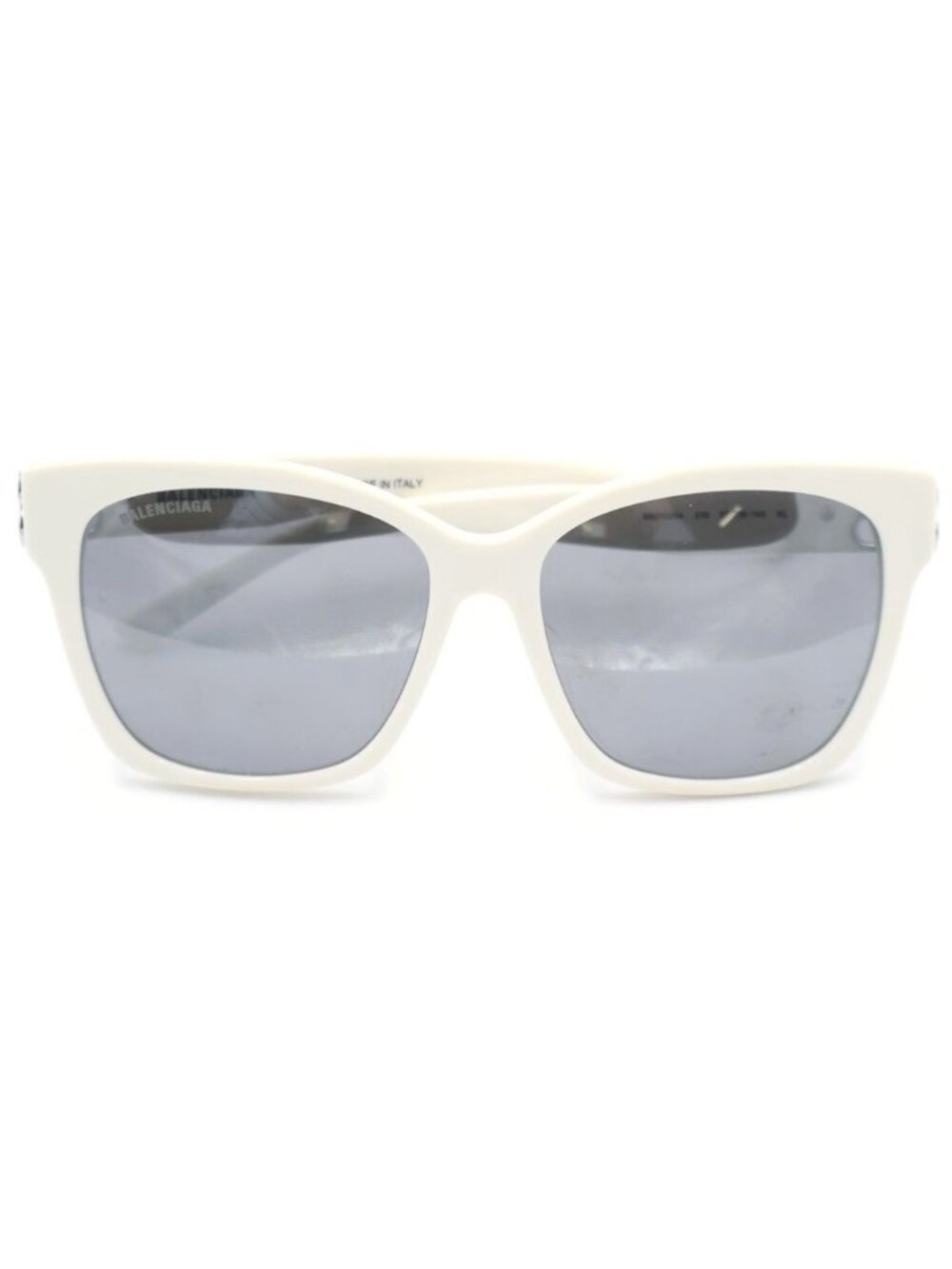 Balenciaga Dynasty Eyewear Square Frame Sunglasses White Silver